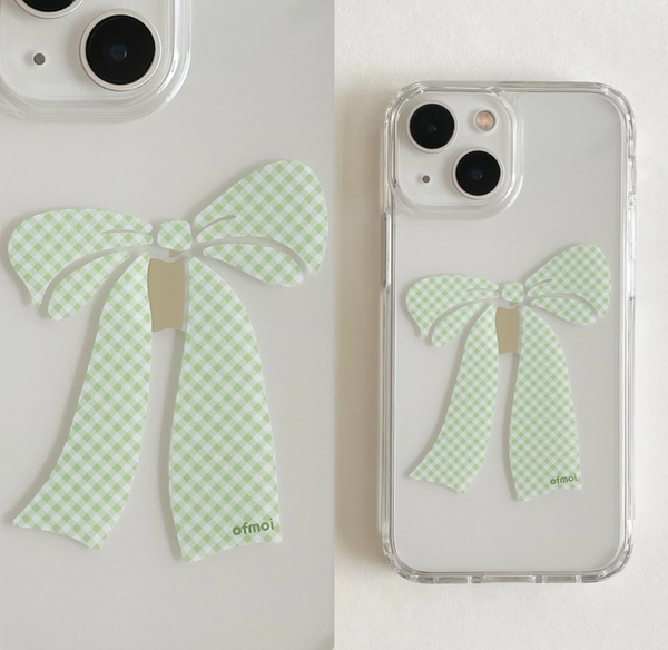 [ofmoi] Greenery Check Clear Hard Case