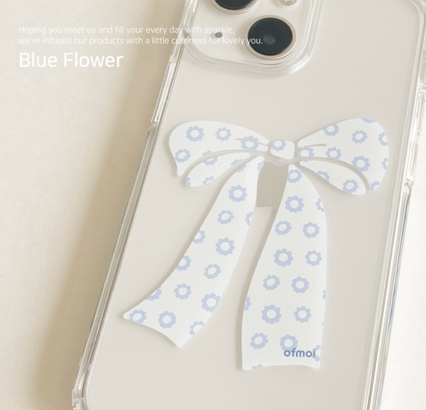 [ofmoi] Blue Flower Clear Hard Case