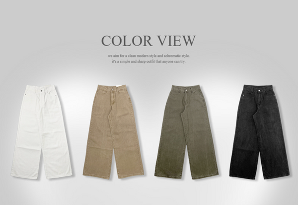 [anyonemore] Loader Back Pocket Long Wide Cotton Pants