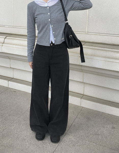 [anyonemore] Loader Back Pocket Long Wide Cotton Pants