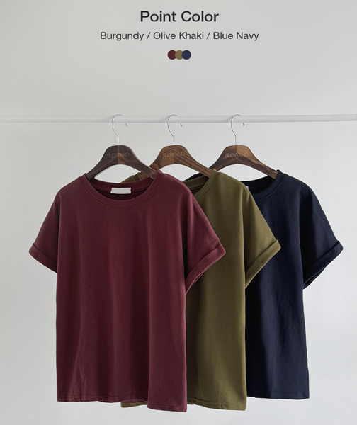 [SLOWAND] ONLY SLOW Balance Soft Warm Peach Napping T-shirt