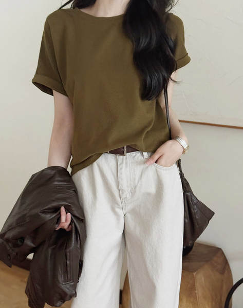 [SLOWAND] ONLY SLOW Balance Soft Warm Peach Napping T-shirt