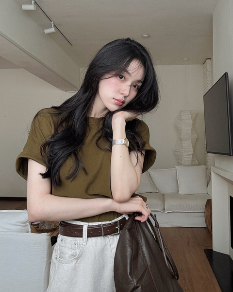 [SLOWAND] ONLY SLOW Balance Soft Warm Peach Napping T-shirt