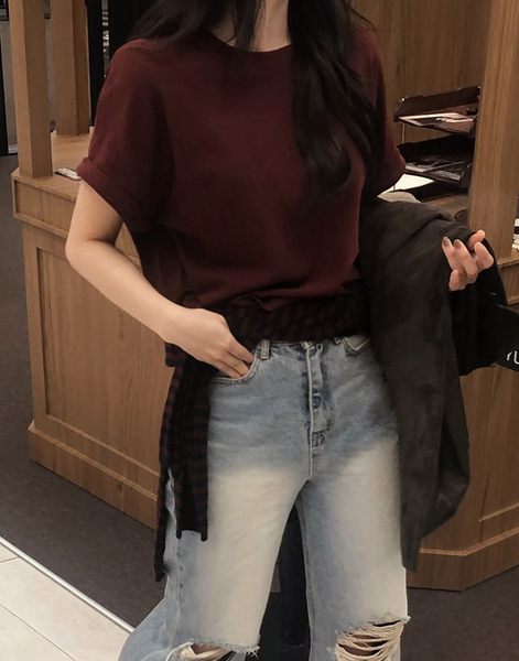 [SLOWAND] ONLY SLOW Balance Soft Warm Peach Napping T-shirt