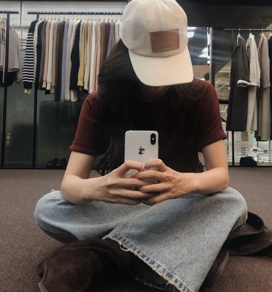 [SLOWAND] ONLY SLOW Balance Soft Warm Peach Napping T-shirt