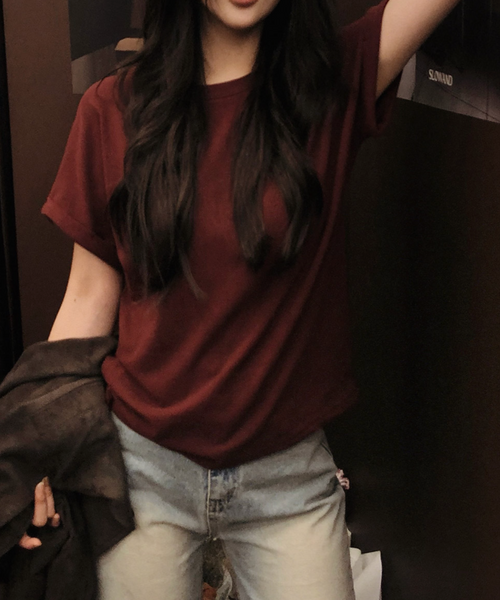 [SLOWAND] ONLY SLOW Balance Soft Warm Peach Napping T-shirt