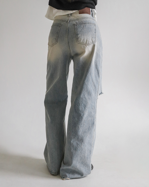[SLOWAND] # SLOWMADE Teen Light Destroyed Denim Pants