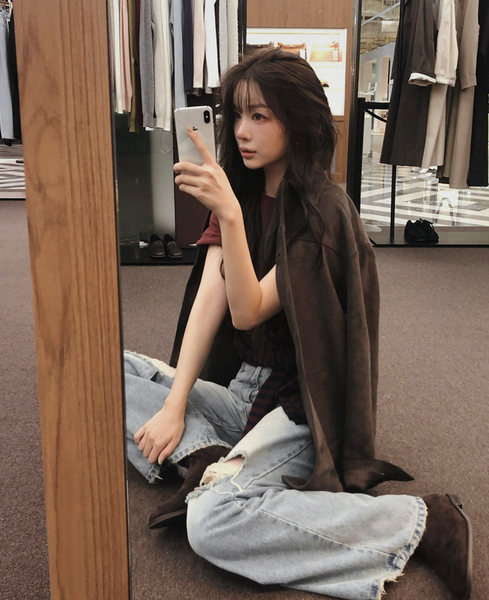 [SLOWAND] # SLOWMADE Teen Light Destroyed Denim Pants