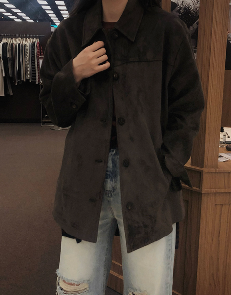 [SLOWAND] # SLOWMADE Denu Matte Suede Half Jacket