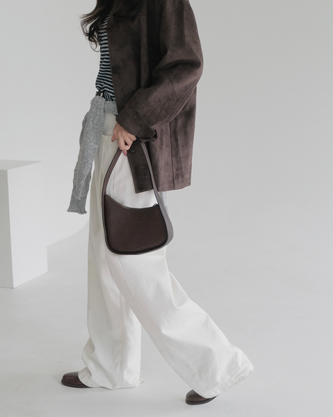 [SLOWAND] # SLOWMADE Denu Matte Suede Half Jacket