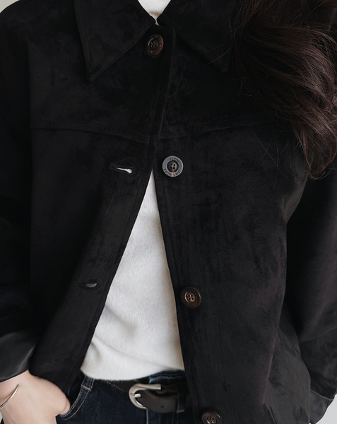 [SLOWAND] # SLOWMADE Denu Matte Suede Half Jacket