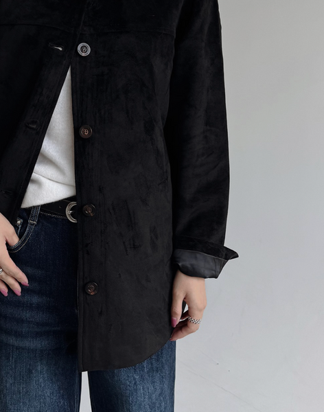 [SLOWAND] # SLOWMADE Denu Matte Suede Half Jacket