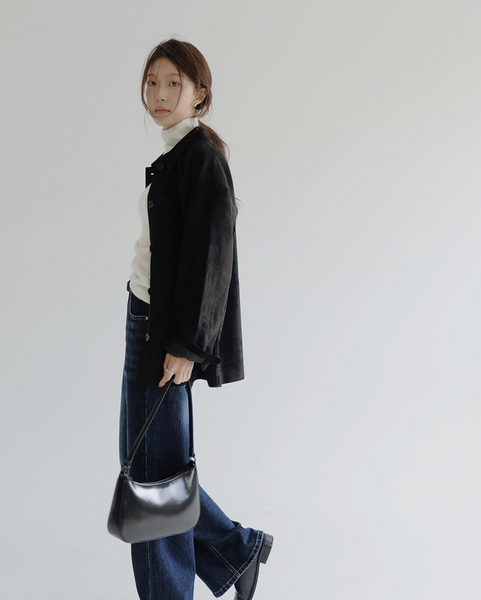 [SLOWAND] # SLOWMADE Denu Matte Suede Half Jacket