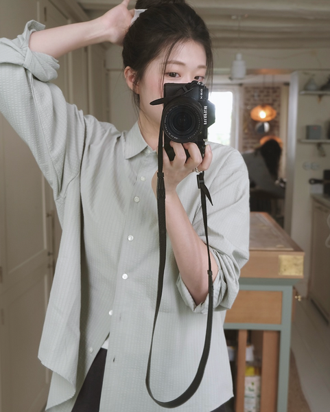 [SLOWAND] #SLOWMADE Quit Soft Tone Stripe Shirt