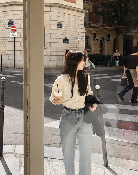 [SLOWAND] #SLOWMADE Quit Soft Tone Stripe Shirt