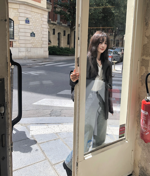 [SLOWAND] #SLOWMADE Quit Soft Tone Stripe Shirt