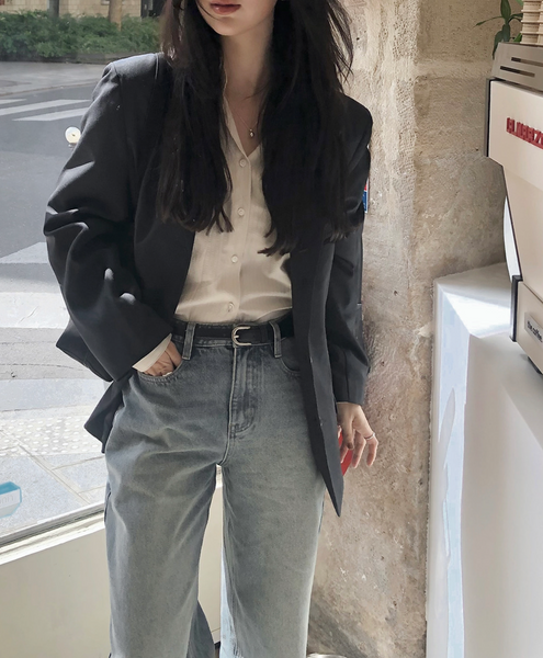 [SLOWAND] #SLOWMADE Quit Soft Tone Stripe Shirt