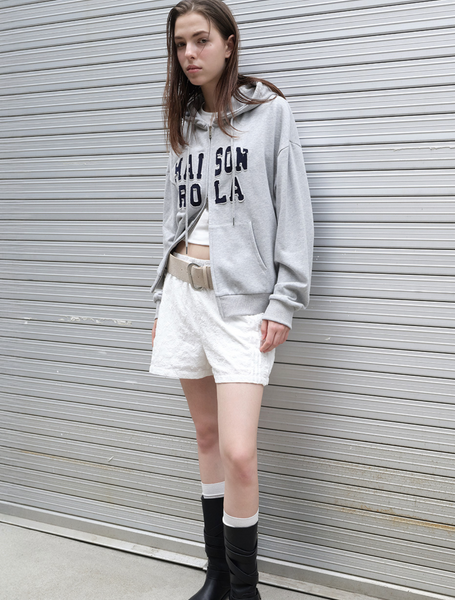 [rola rola] MAISON DE ROLA EMBROIDERY HOOD ZIP-UP GRAY