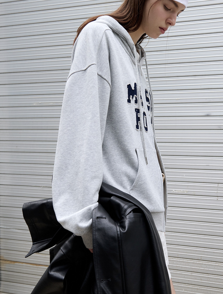 [rola rola] MAISON DE ROLA EMBROIDERY HOOD ZIP-UP GRAY