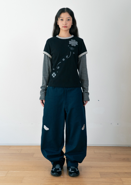 [BAUF] Clover Layered Slim Fit Long Sleeve [Black]