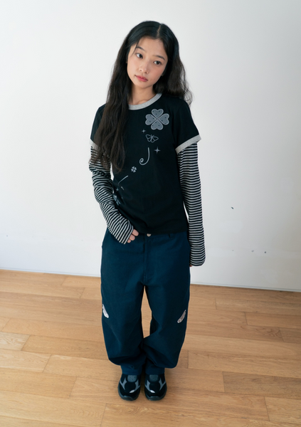 [BAUF] Clover Layered Slim Fit Long Sleeve [Black]