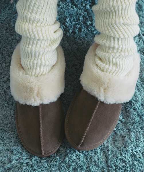 [Rockfish Weatherwear] ORIGINAL WINTER FUR MULES (COCOA)