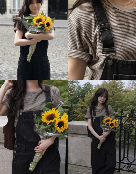 [SLOWAND] # SLOWMADE Mute and Pigment Stripe T-shirt