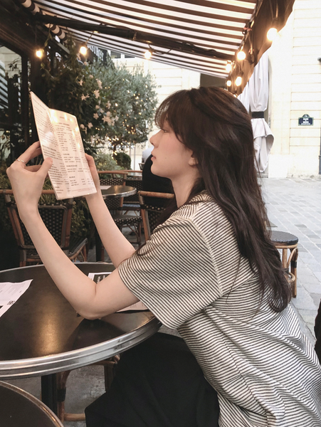 [SLOWAND] # SLOWMADE Mute and Pigment Stripe T-shirt