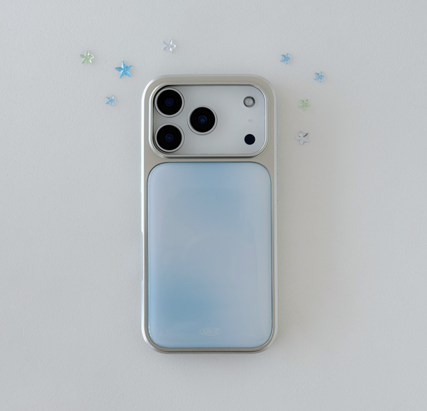 [ABOE] BLUE BLUR Silver Epoxy Phone Case