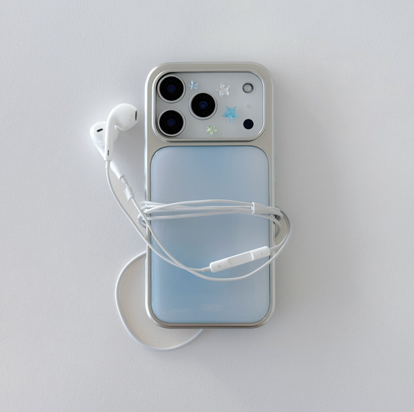 [ABOE] BLUE BLUR Silver Epoxy Phone Case