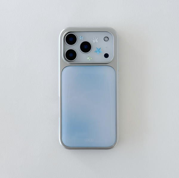 [ABOE] BLUE BLUR Silver Epoxy Phone Case