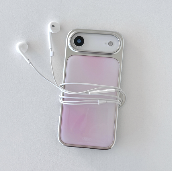 [ABOE] PINK BLUR Silver Epoxy Phone Case