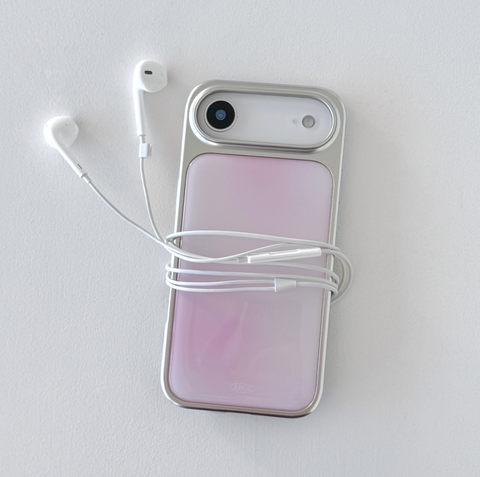 [ABOE] PINK BLUR Silver Epoxy Phone Case