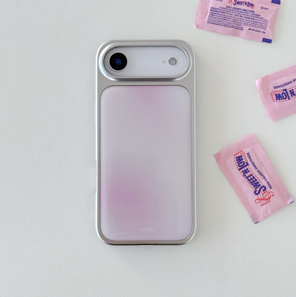 [ABOE] PINK BLUR Silver Epoxy Phone Case