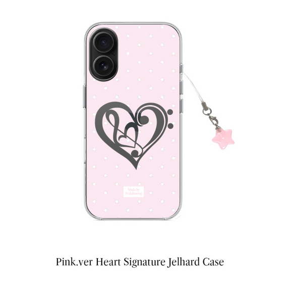 [Peakdrawing] Pink Heart Signature Jelly Hard Case