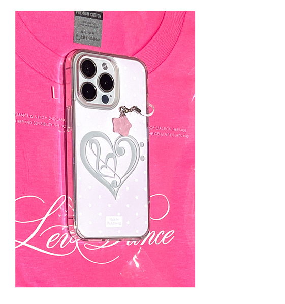 [Peakdrawing] Pink Heart Signature Jelly Hard Case