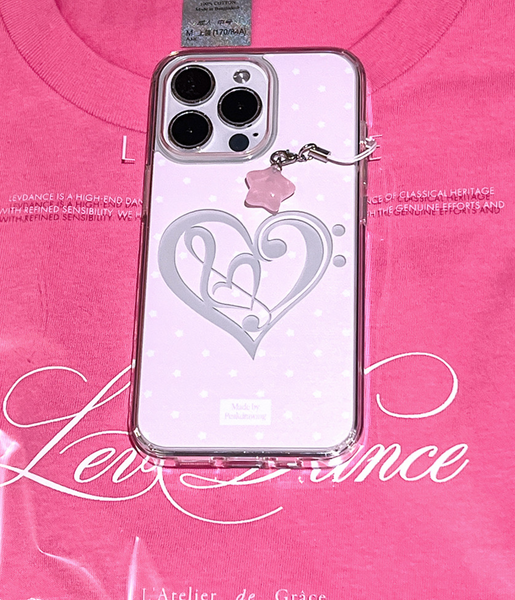 [Peakdrawing] Pink Heart Signature Jelly Hard Case