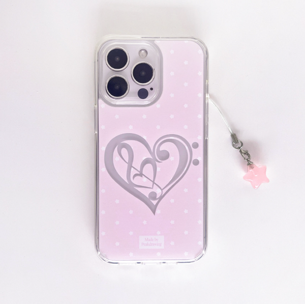 [Peakdrawing] Pink Heart Signature Jelly Hard Case