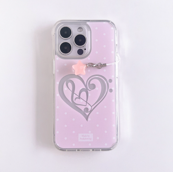 [Peakdrawing] Pink Heart Signature Jelly Hard Case
