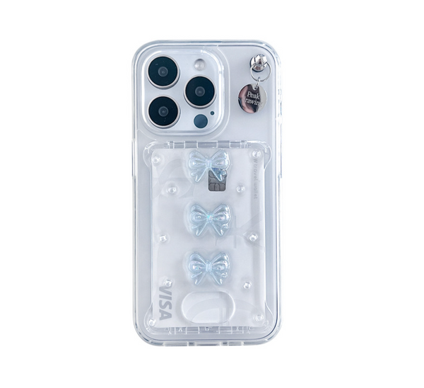 [Peakdrawing] Light Blue Ribbon Card Slot Case Set