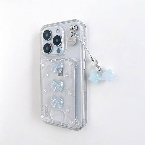 [Peakdrawing] Light Blue Ribbon Card Slot Case Set