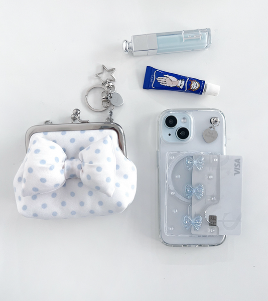 [Peakdrawing] Light Blue Ribbon Card Slot Case Set