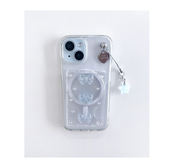 [Peakdrawing] Light Blue Ribbon Card Slot Case Set