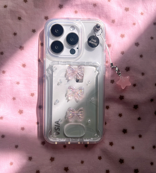 [Peakdrawing] Fairy Pink Ribbon Card Slot Case Set