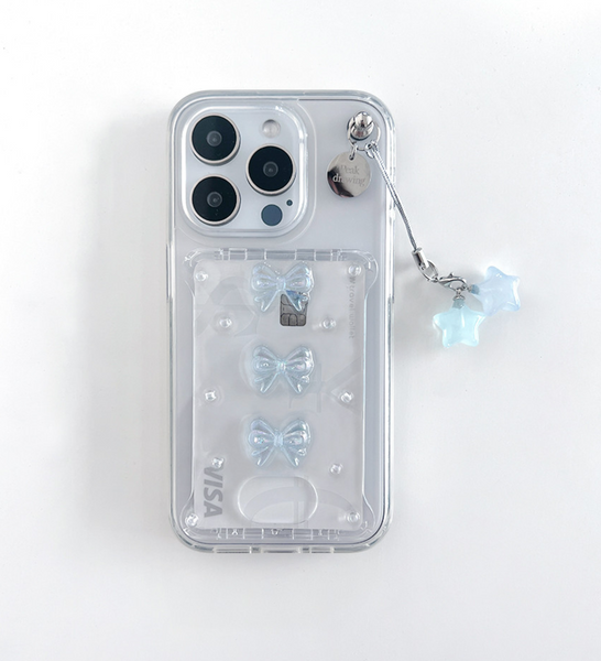 [Peakdrawing] Light Blue Ribbon Card Slot