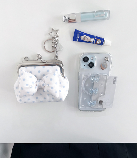 [Peakdrawing] Light Blue Ribbon Card Slot