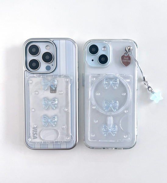 [Peakdrawing] Light Blue Ribbon Card Slot