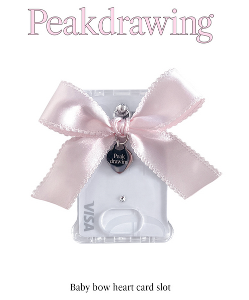 [Peakdrawing] Handmade Baby Bow Heart Card Slot