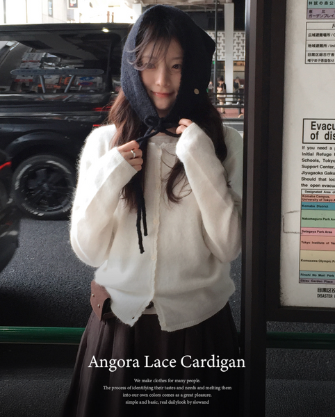 [SLOWAND] ONLY SLOW Lace Angora Cardigan