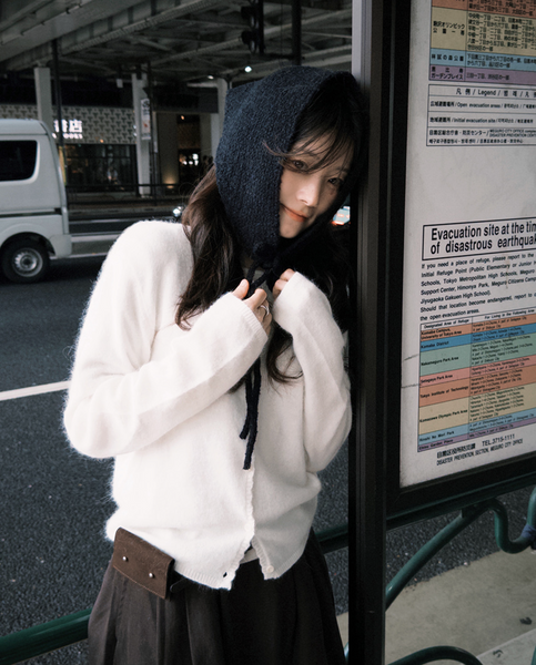 [SLOWAND] ONLY SLOW Lace Angora Cardigan